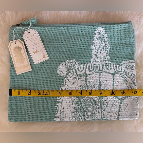Mudpie Sea Turtle Carry All Bag Clutch Makeup - Picture 7 of 9
